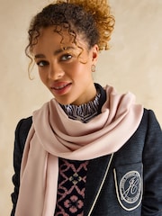 Joules Ascot Pink Pashmina Style Scarf - Image 3 of 5