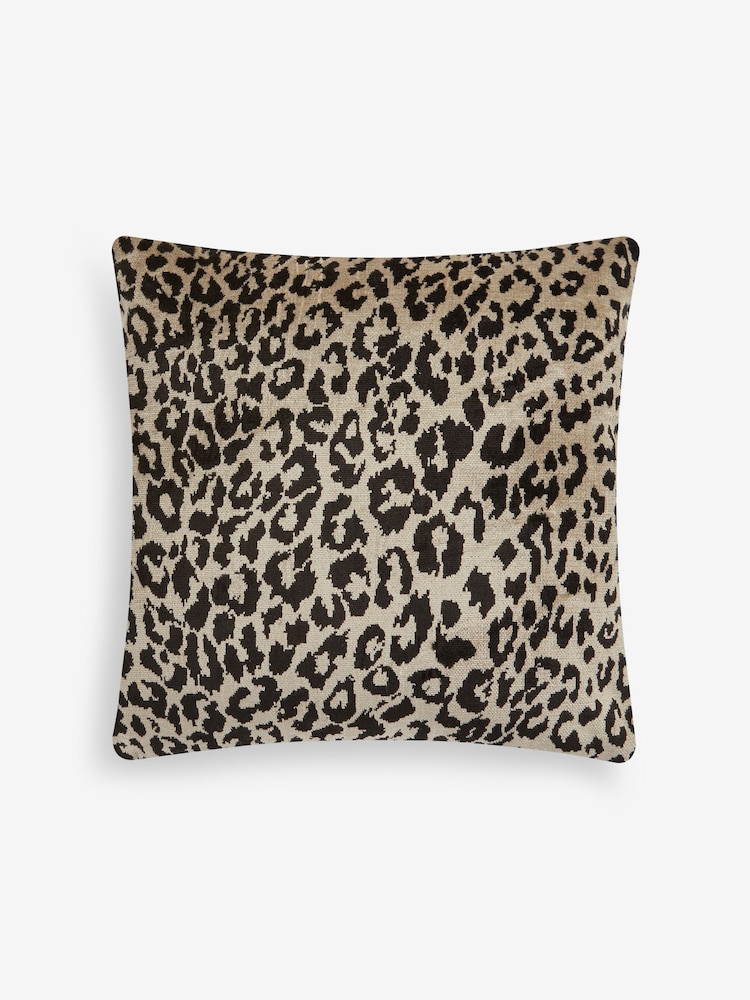 Velvet Leopard Print Cushion - Image 3 of 5