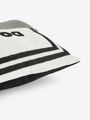 Black Do Nothing Club Slogan Velvet Cushion - Image 4 of 4