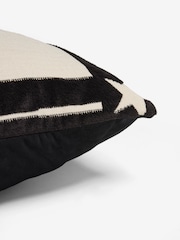 Monochrome Yee Haw Slogan Velvet Cushion - Image 5 of 5