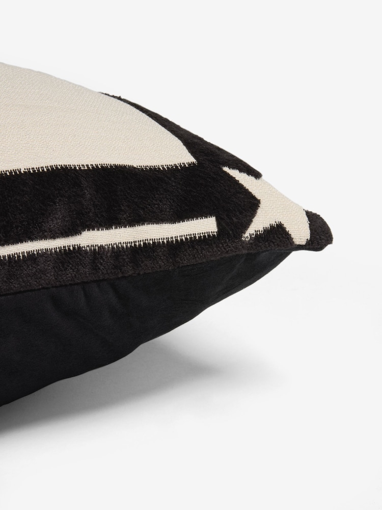 Monochrome Yee Haw Slogan Velvet Cushion - Image 5 of 5