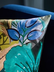 Tropical Leaf Velvet Cushion - صورة 2 من 4