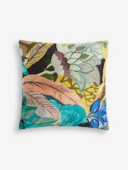 Tropical Leaf Velvet Cushion - صورة 3 من 4