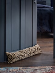 Black/Animal Leopard Velvet Draught Excluder - Image 1 of 5