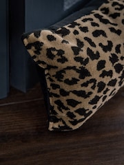 Black/Animal Leopard Velvet Draught Excluder - Image 2 of 5