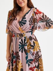 Scarlett & Jo Pink Multi Tropical Julie Hanky Hem Dress - Image 3 of 5