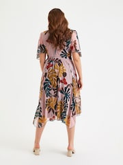 Scarlett & Jo Pink Multi Tropical Julie Hanky Hem Dress - Image 5 of 5
