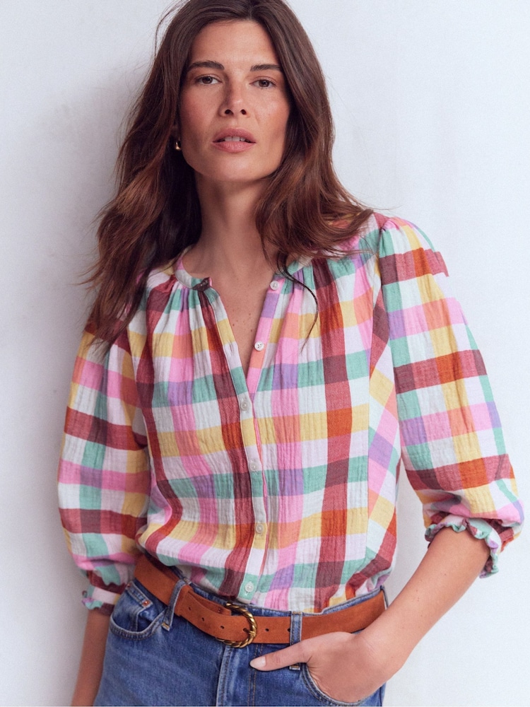 Boden Cream Camille Double Cloth Top - Image 2 of 6