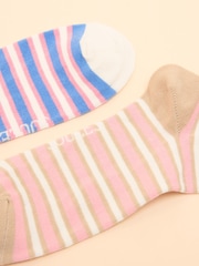 Azul/rosa - Joules Rilla Pack of Two Trainer Socks - Imagen 2 de 3