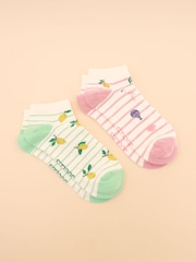 Amarillo limón - Joules Rilla Pack of Two Trainer Socks - Imagen 1 de 3