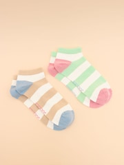 Кремовый/синий - Joules Rilla Pack of Two Trainer Socks - Изображение 1 из 3