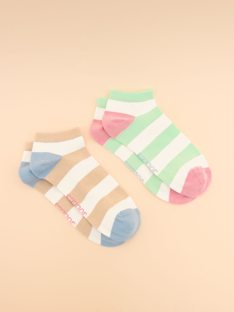 Кремовый/синий - Joules Rilla Pack of Two Trainer Socks - Изображение 1 из 3