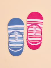 Joules Bessie Pink/Blue Pack of Two Invisible Socks - Image 1 of 3