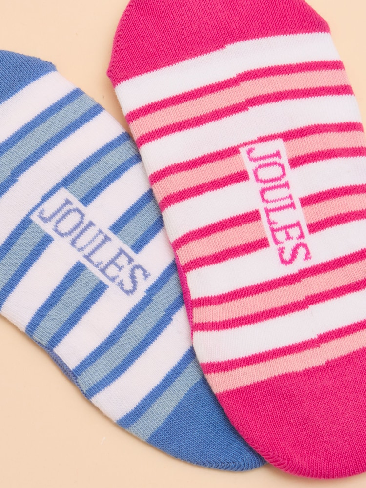 Joules Bessie Pink/Blue Pack of Two Invisible Socks - Image 3 of 3