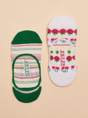 Joules Bessie White Ground Pack of Two Invisible Socks - Image 1 of 3