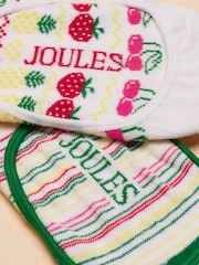 Joules Bessie White Ground Pack of Two Invisible Socks - Image 2 of 3