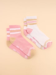 Joules Women's Volley Pink Pack of Two Tennis Socks - Image 1 of 3