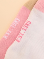 Joules Women's Volley Pink Pack of Two Tennis Socks - Image 2 of 3