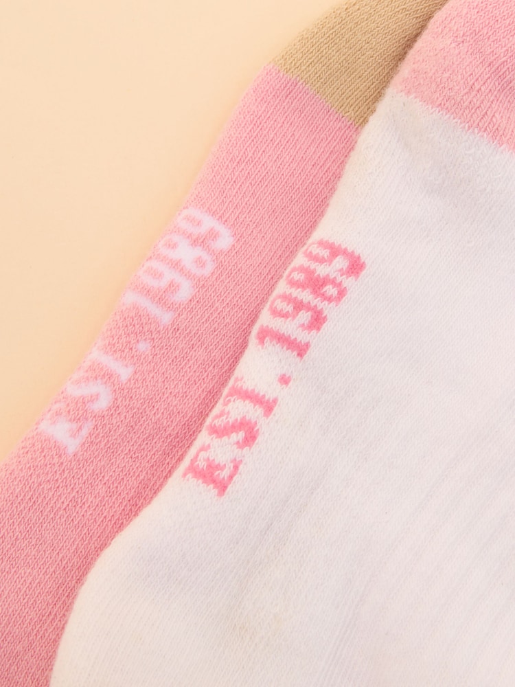 Joules Women's Volley Pink Pack of Two Tennis Socks - Image 2 of 3