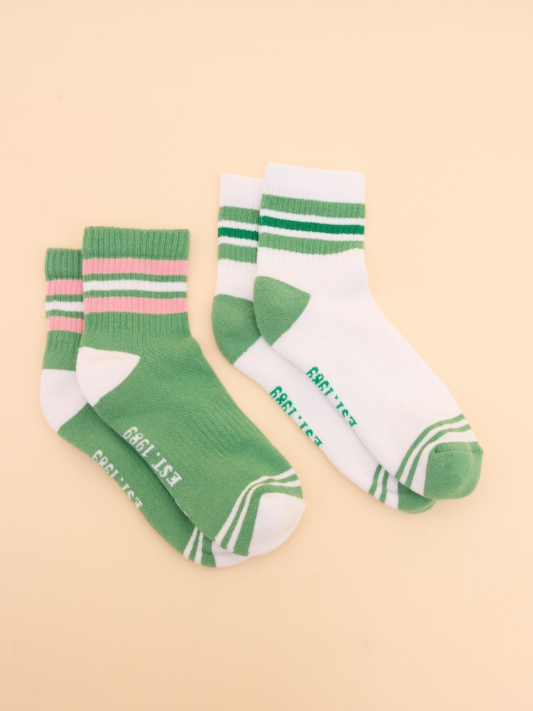 Joules Women's Volley Green Pack of Two Tennis Socks - Image 1 of 3