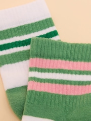 Joules Women's Volley Green Pack of Two Tennis Socks - Image 3 of 3