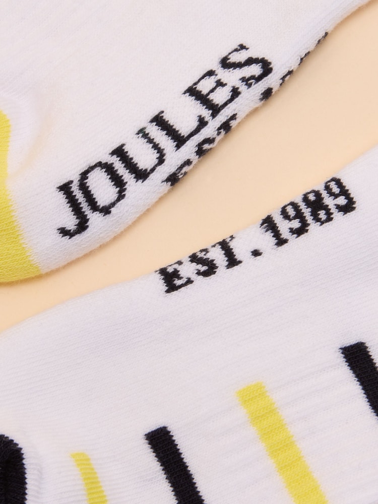 Joules Women's Volley Cream / Yellow Pack of Two Tennis Socks - Image 3 of 3