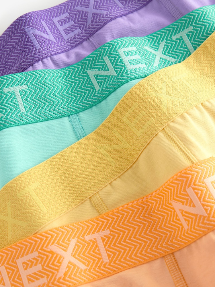 Bright Yellow/Green/Orange/Purple Cotton Rich Boxers  4 Pack - Image 7 of 7