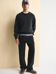 黑色 - Abercrombie & Fitch 基础款 圆领 针织运动衫 - 7的图像2｝