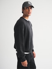 黑色 - Abercrombie & Fitch 基础款 圆领 针织运动衫 - 7的图像3｝