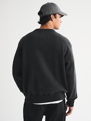 黑色 - Abercrombie & Fitch 基础款 圆领 针织运动衫 - 7的图像4｝