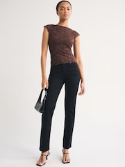 Abercrombie & Fitch Brown Lace Reversible Scoopneck Top - Image 4 of 7