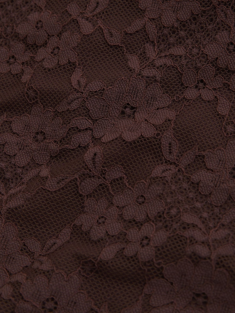 Abercrombie & Fitch Brown Lace Reversible Scoopneck Top - Image 7 of 7