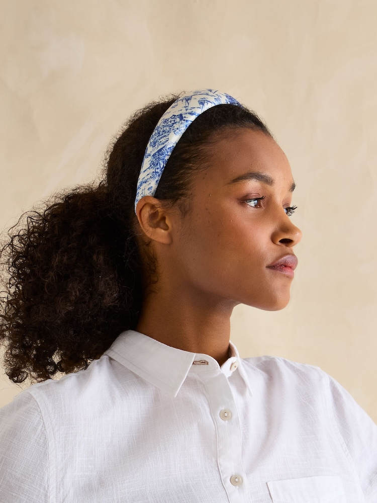 Joules Carissa Blue & White Printed Headband - Image 2 of 6