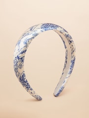 Joules Carissa Blue & White Printed Headband - Image 3 of 6