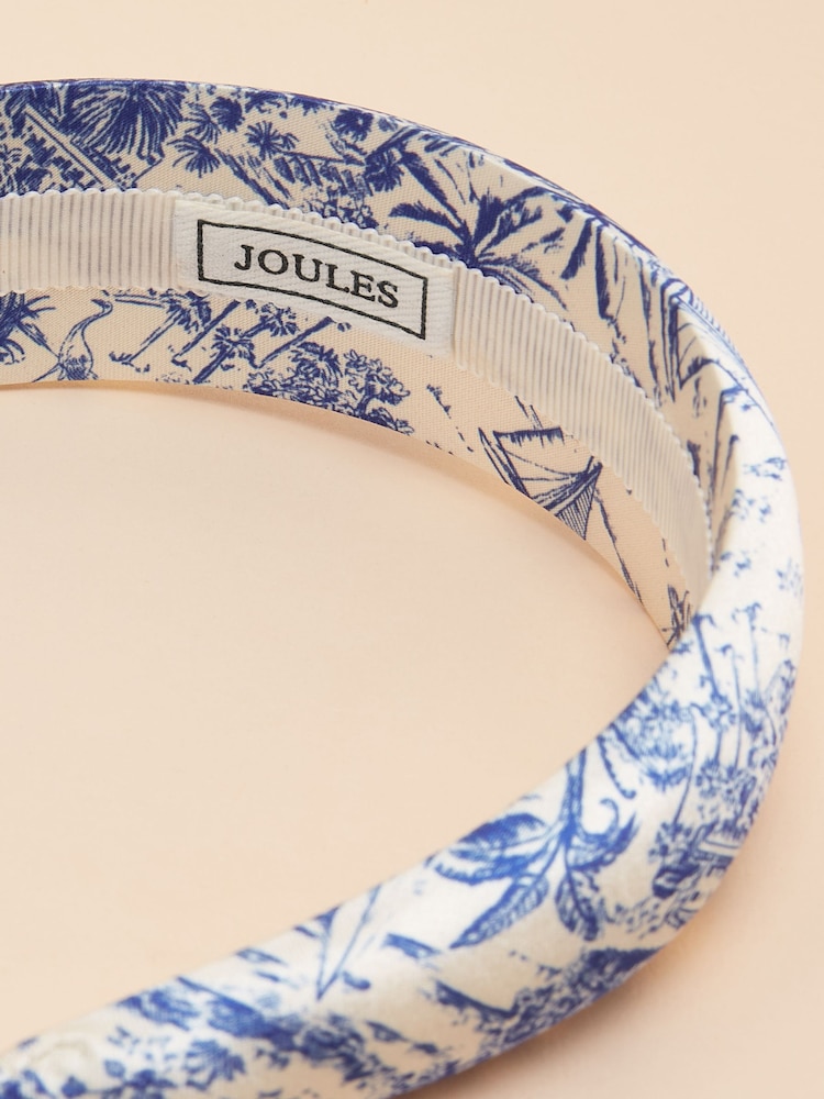 Joules Carissa Blue & White Printed Headband - Image 6 of 6