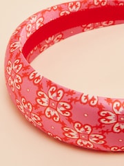 Joules Carissa Pink/Orange Printed Headband - Image 5 of 6