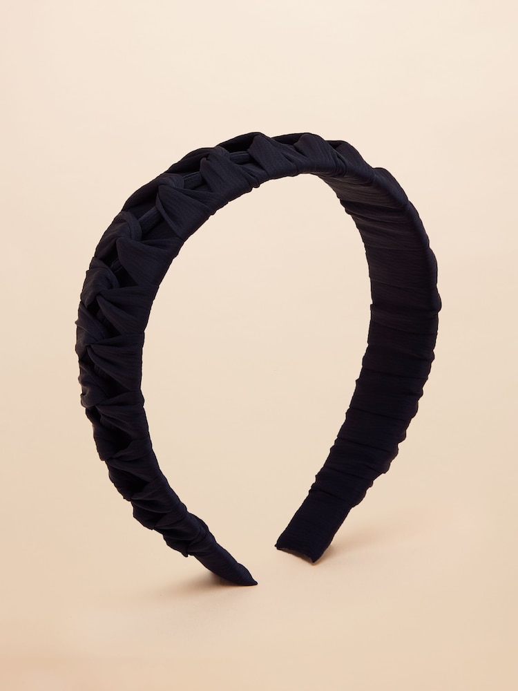 Joules Patsy Navy Blue Knot Headband - Image 3 of 6