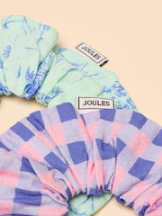 Joules Annika Green/Pink Pack of Two Scrunchies - Image 4 of 4