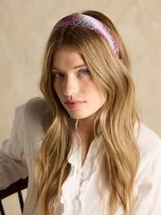 Joules Carissa Pink/Blue Printed Headband - Image 1 of 6