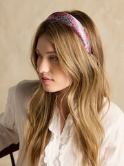 Joules Carissa Pink/Blue Printed Headband - Image 3 of 6