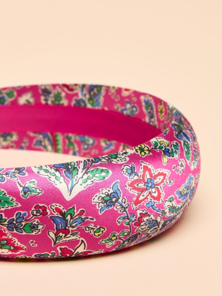 Joules Carissa Pink/Blue Printed Headband - Image 6 of 6