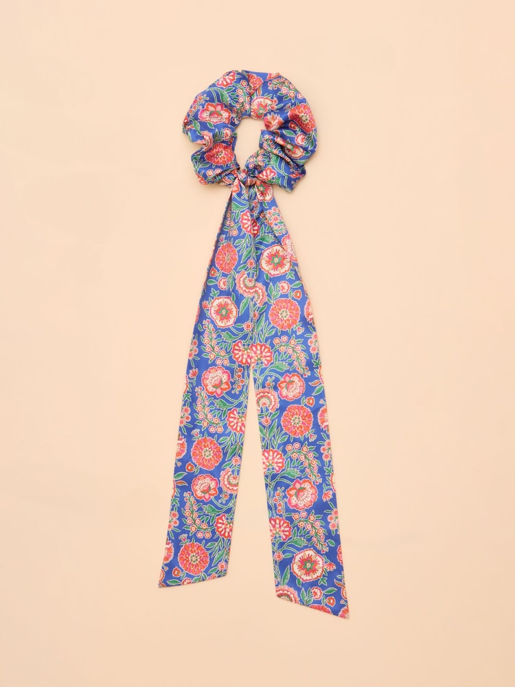 Joules Elissia Blue/Pink Scarf Scrunchie - Image 1 of 3