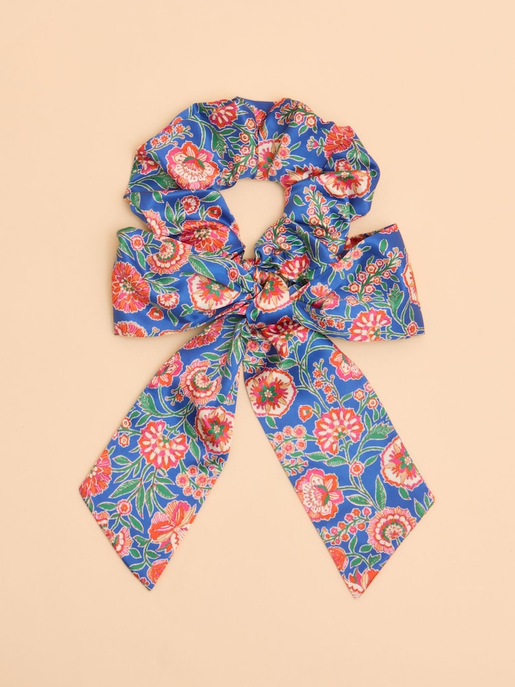 Joules Elissia Blue/Pink Scarf Scrunchie - Image 2 of 3