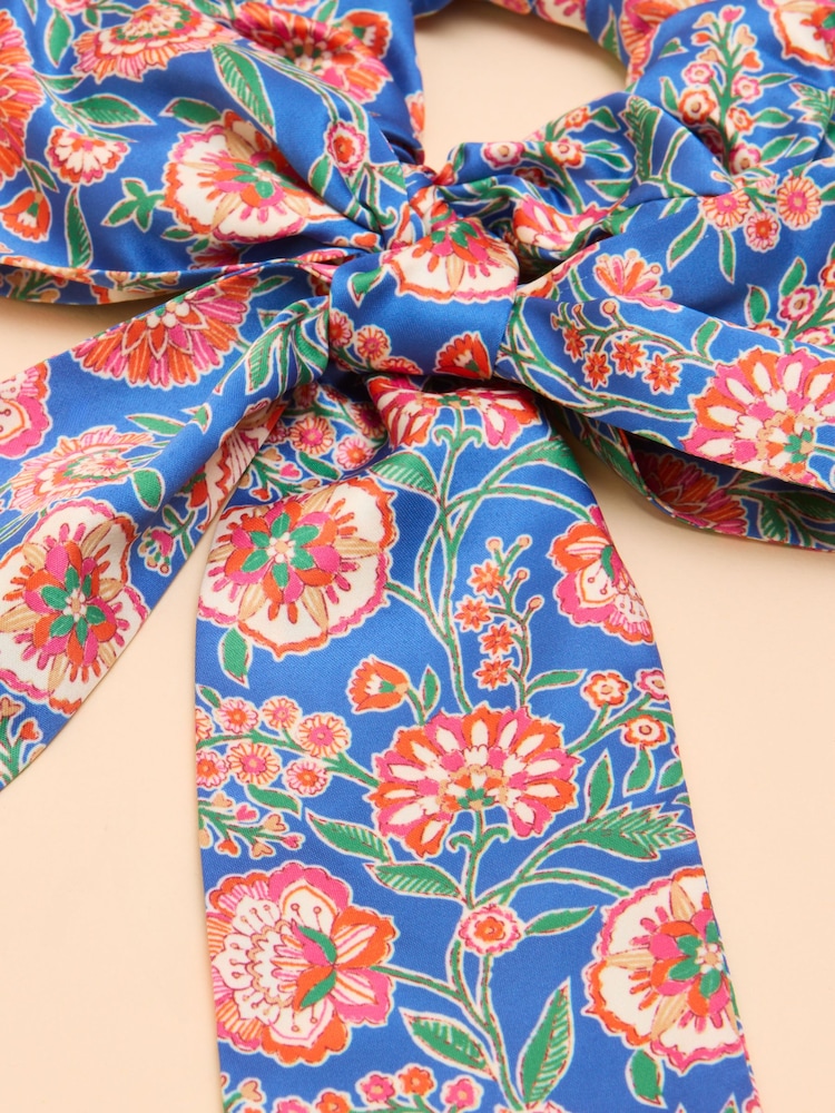 Joules Elissia Blue/Pink Scarf Scrunchie - Image 3 of 3