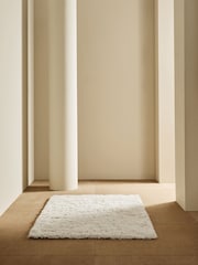 MADE.COM White Rectangular Dala Shaggy Berber Wool Rug - Image 2 of 5