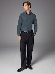 Petrol Blue Slim Fit Easy Care Single Cuff Smart Shirt - Image 2 of 8