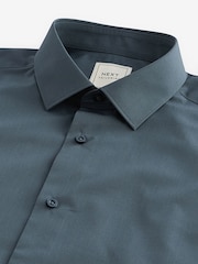Petrol Blue Slim Fit Easy Care Single Cuff Smart Shirt - Image 7 of 8