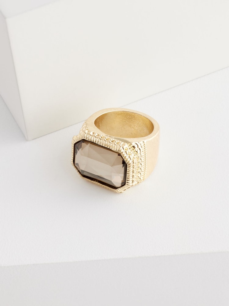 Grey Gold Tone Cocktail Ring Made With Recycled Zinc - Image 2 of 2