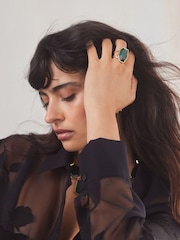 Green Chunky Statement Ring Made With Recycled Zinc - Image 2 of 4