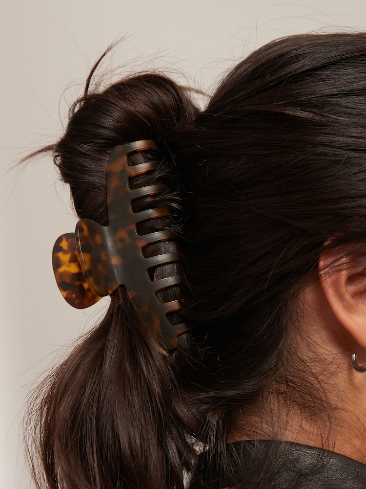 Tortoiseshell Brown Matte Claw Hair Clip - Image 2 of 3
